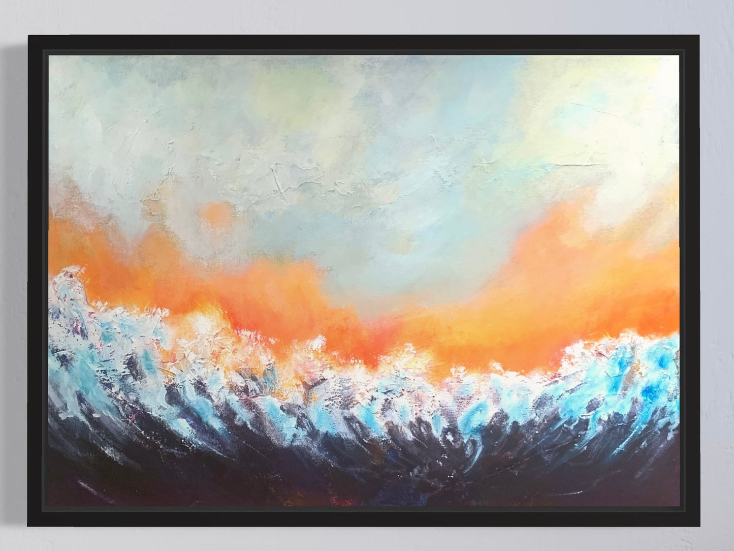 Radiant Awakening: Acrylic Abstract Seascape by Peter Wellington