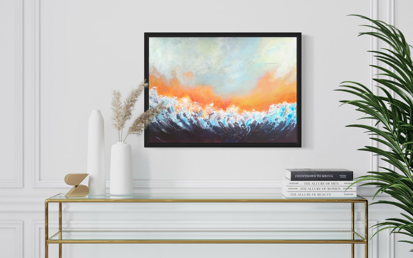 Radiant Awakening: Acrylic Abstract Seascape by Peter Wellington