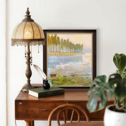 Misty Morning on the Loing, Moret-sur-Loing — Original Oil Painting