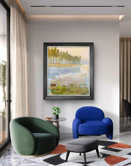 Misty Morning on the Loing, Moret-sur-Loing — Original Oil Painting