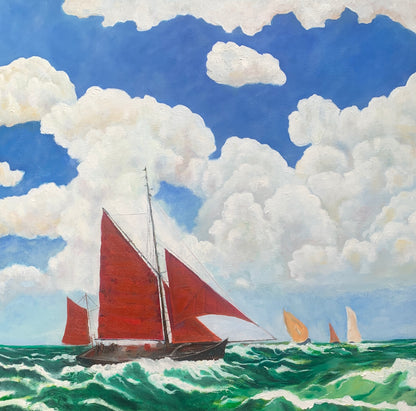 Red Sails — Original Oil Painting