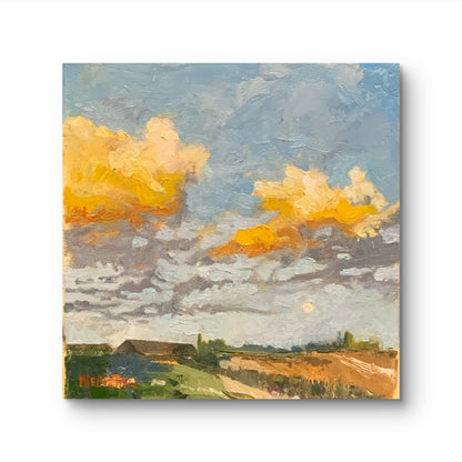 The Fields We Remember – Original Oil Painting, 20 × 20 cm