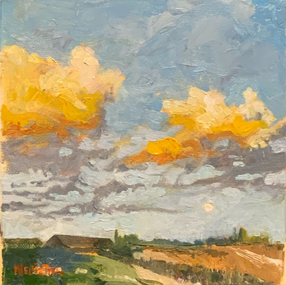 The Fields We Remember – Original Oil Painting, 20 × 20 cm