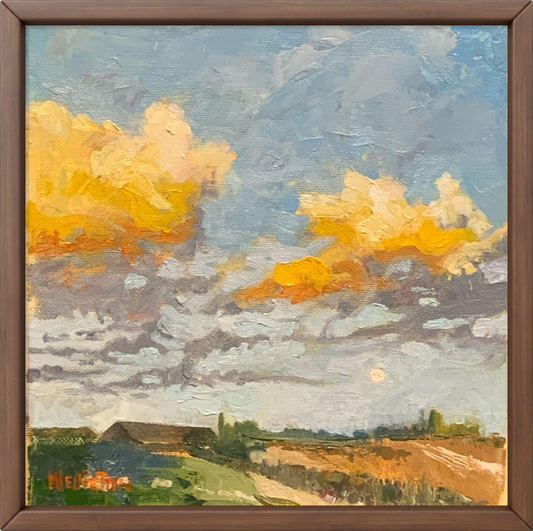 The Fields We Remember – Original Oil Painting, 20 × 20 cm