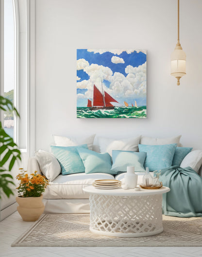Red Sails — Original Oil Painting