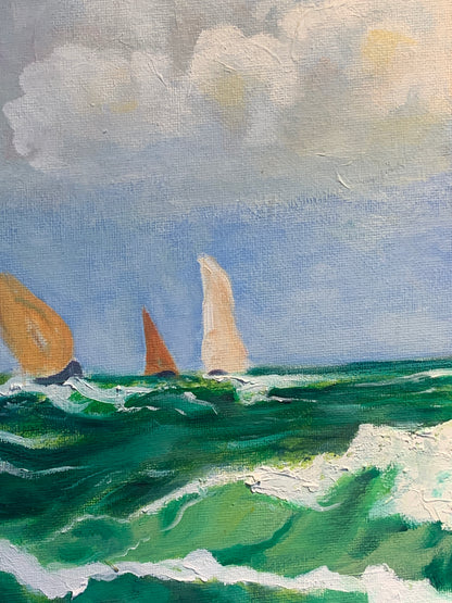 Red Sails — Original Oil Painting