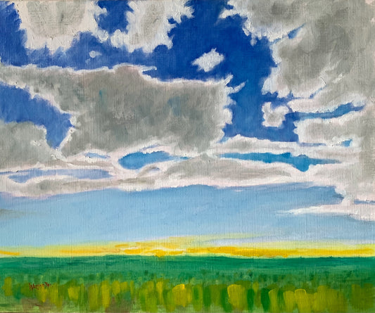 Yellow Over Forest – Original Oil Painting