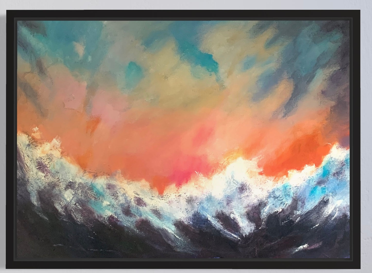 Dawn's Embrace: Acrylic Abstract Seascape by Peter Wellington