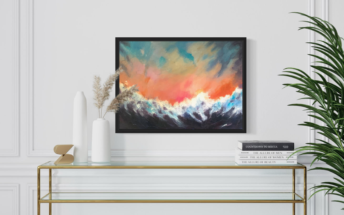 Dawn's Embrace: Acrylic Abstract Seascape by Peter Wellington