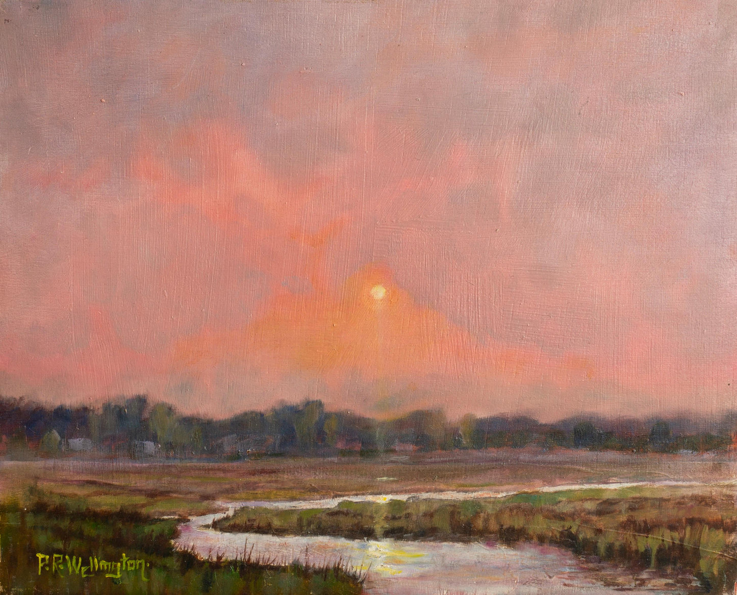 Pink Sky Landscape Giclée Print | Atmospheric Fine Art