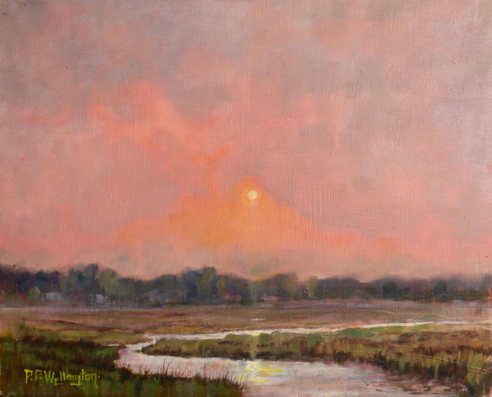 Pink Sky Landscape Giclée Print | Atmospheric Fine Art