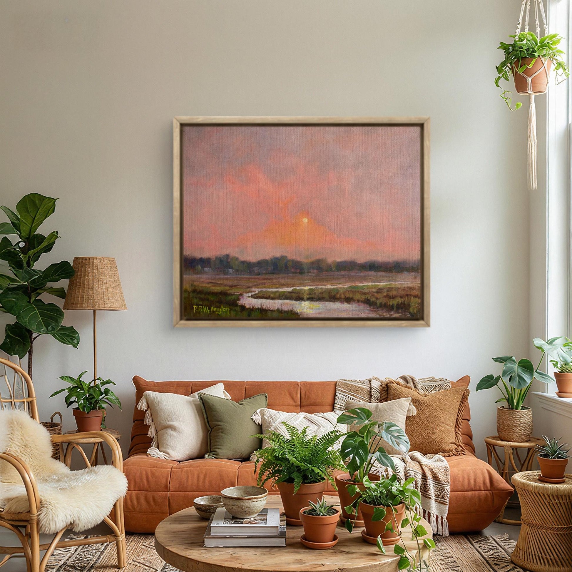 Pink Sky Landscape Giclée Print | Atmospheric Fine Art