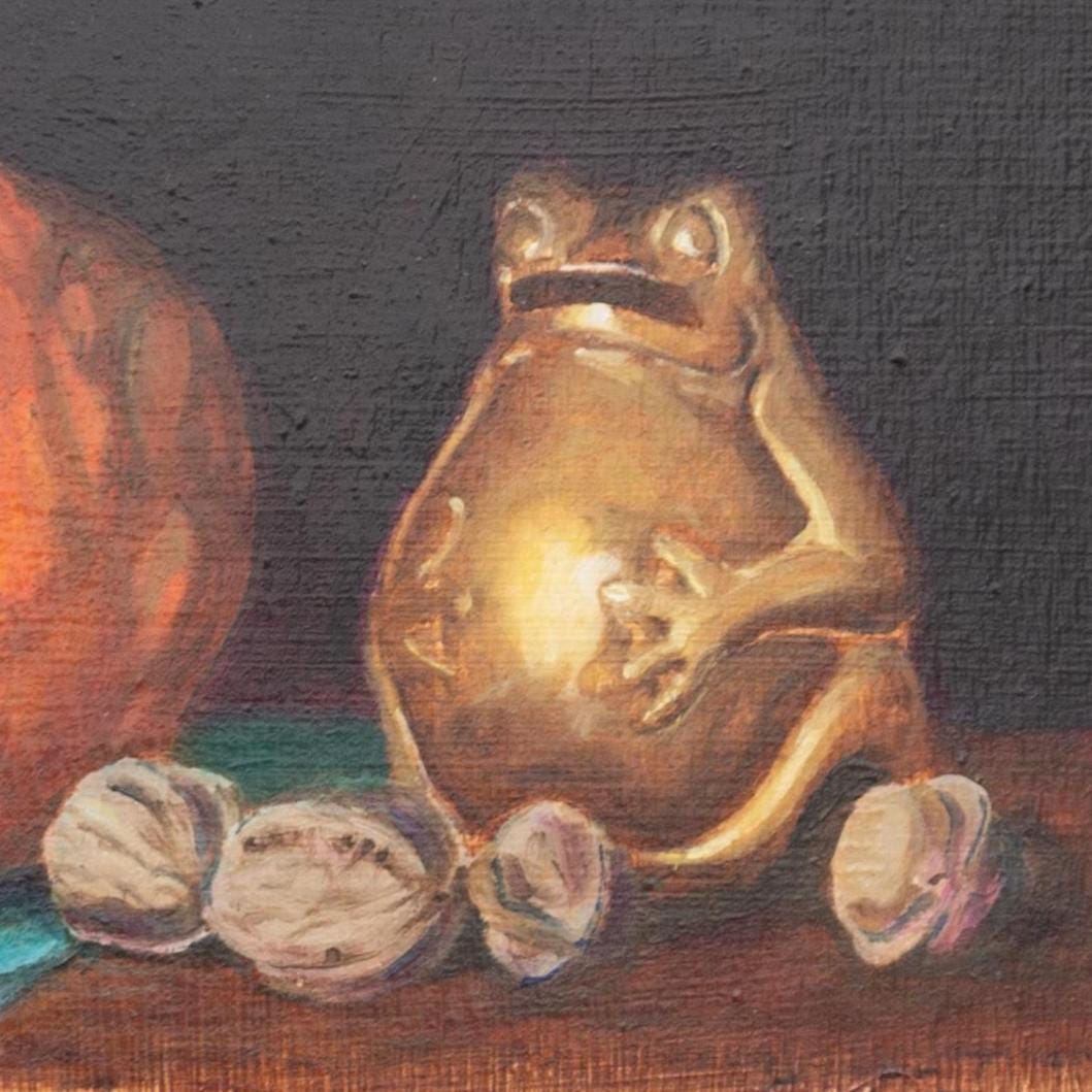 Still Life with Frog – Giclée Fine Art Print | Contemporary Still Life Painting | Frog Art Print | Quiet Whimsical Wall Art