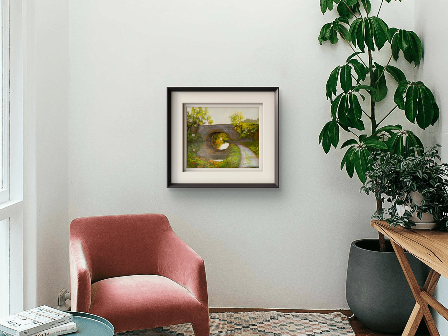 The Cunning Man Bridge – Canal Landscape Art Print | Kennet & Avon Canal | English Waterside Painting