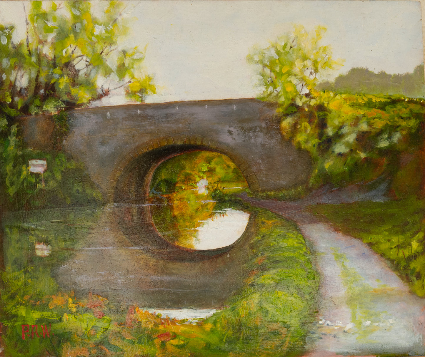 The Cunning Man Bridge – Canal Landscape Art Print | Kennet & Avon Canal | English Waterside Painting
