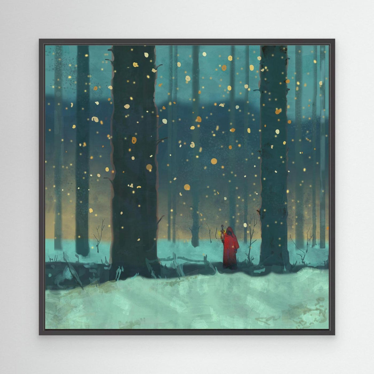 Hermit in the Forest — Framed Canvas Print