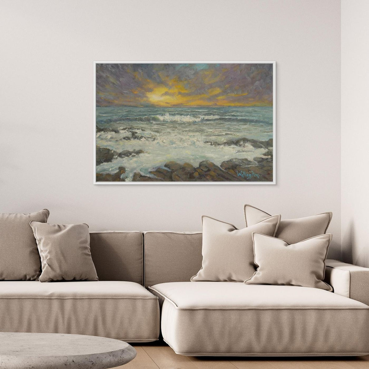 Where the Light Returns – Framed Canvas Seascape Print