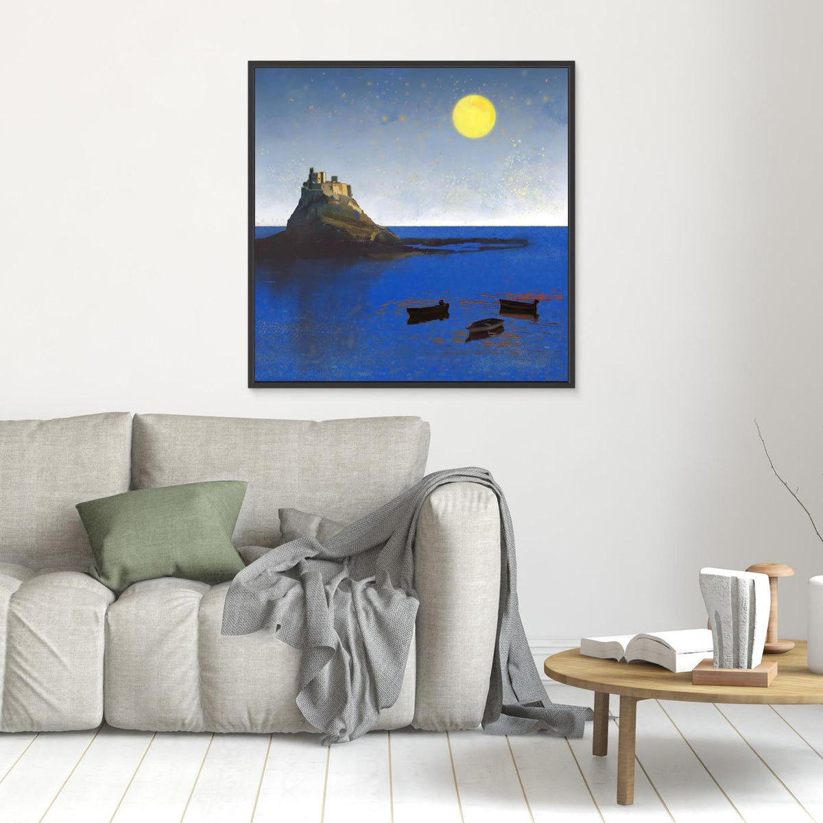 Holy Isle, Lindisfarne Framed Canvas Print