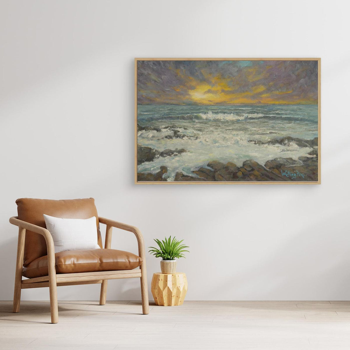 Where the Light Returns – Framed Canvas Seascape Print