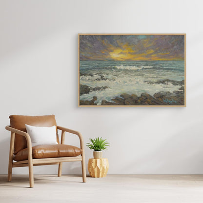 Where the Light Returns – Framed Canvas Seascape Print