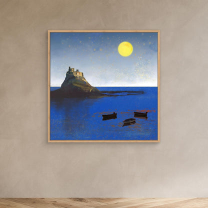 Holy Isle, Lindisfarne Framed Canvas Print