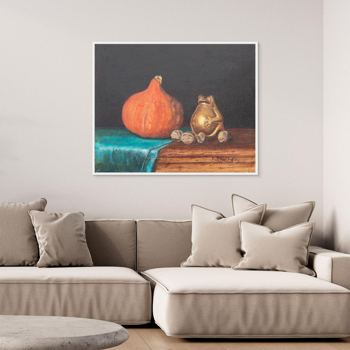 Froggy — Framed Canvas Print