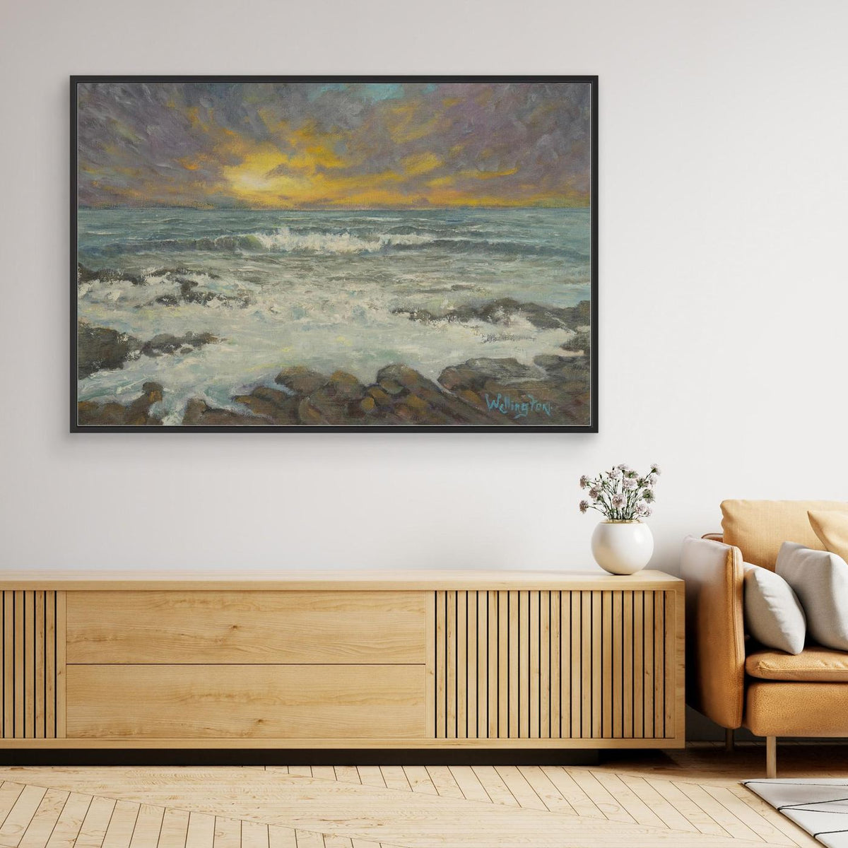 Where the Light Returns – Framed Canvas Seascape Print