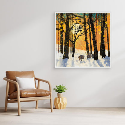 Forest Boars in Snow