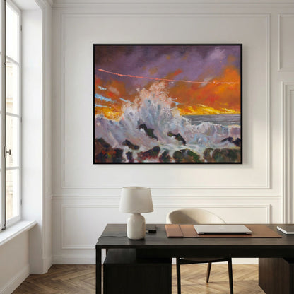 The Crashing Wave – Framed Canvas Print | Atmospheric Seascape Art