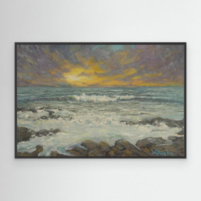 Where the Light Returns – Framed Canvas Seascape Print