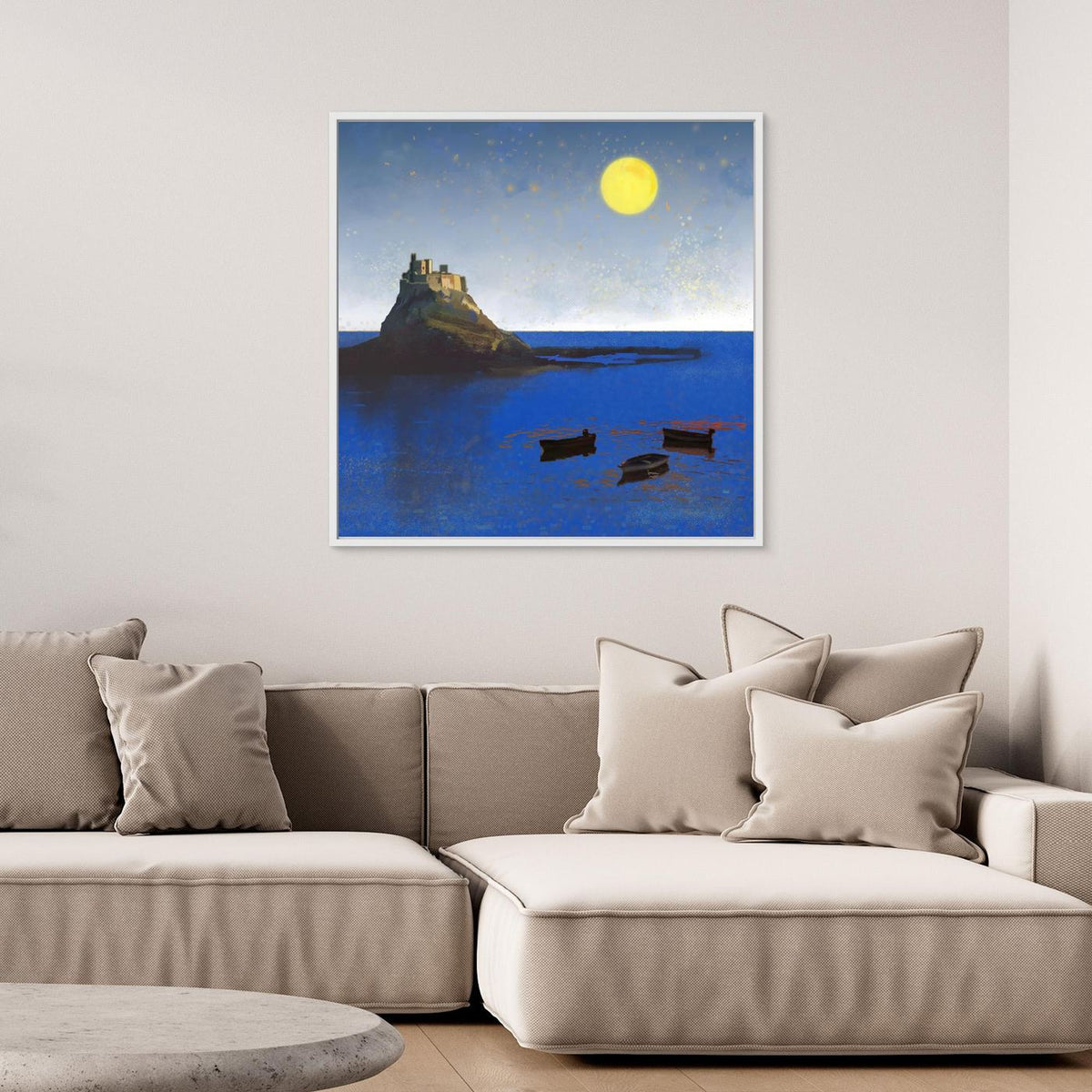 Holy Isle, Lindisfarne Framed Canvas Print