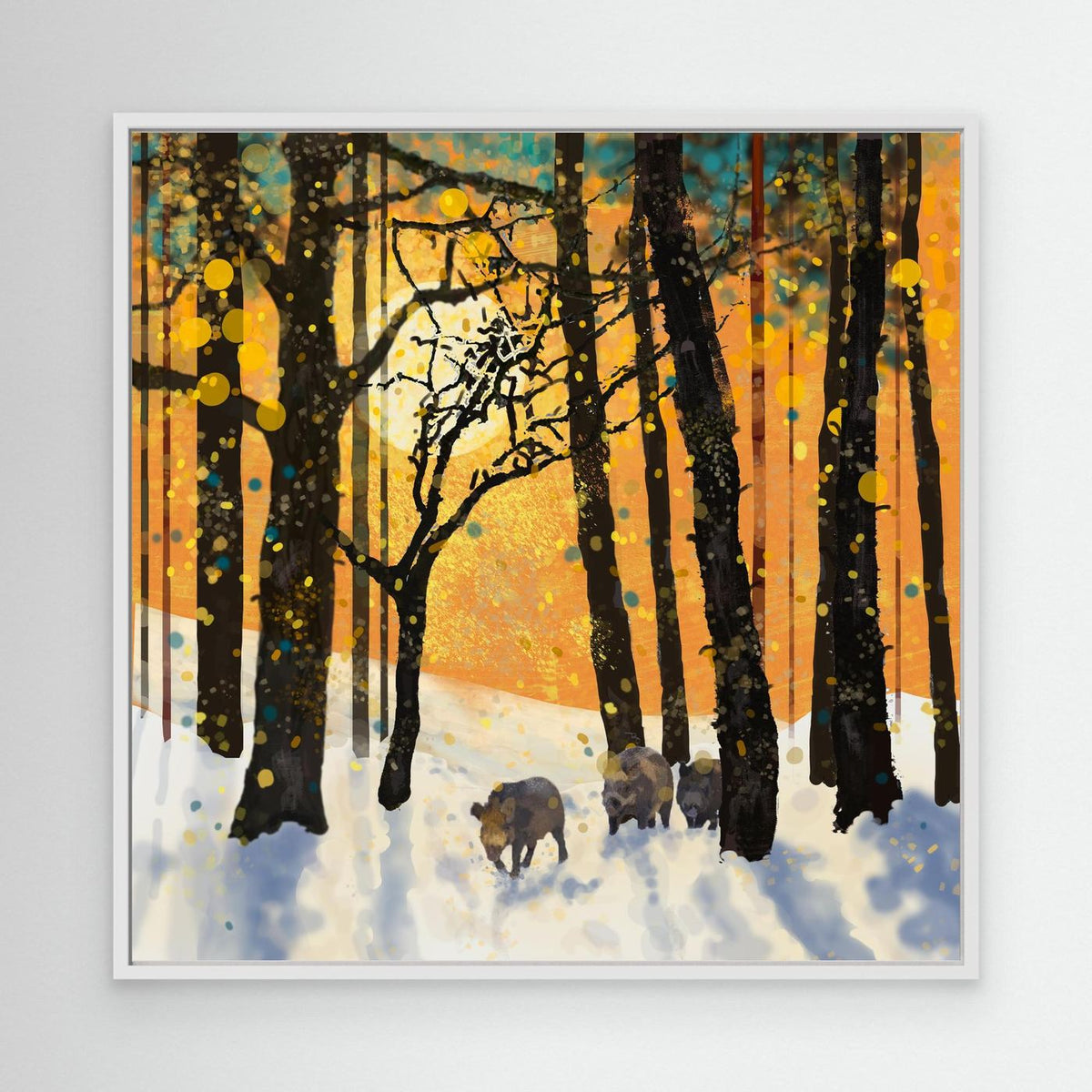 Forest Boars in Snow