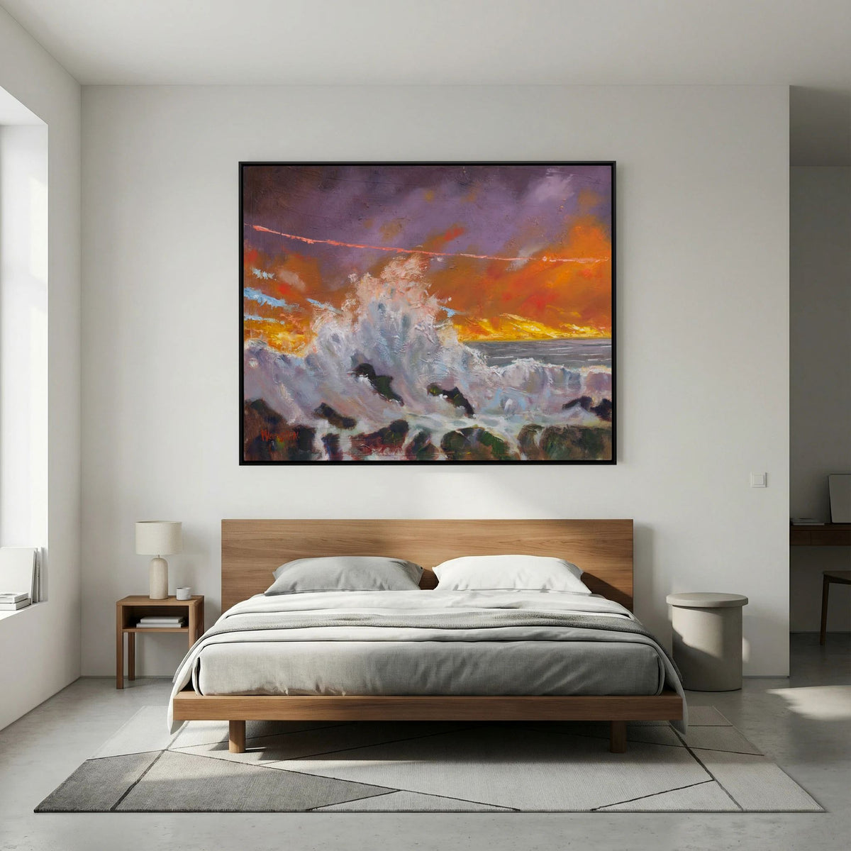 The Crashing Wave – Framed Canvas Print | Atmospheric Seascape Art