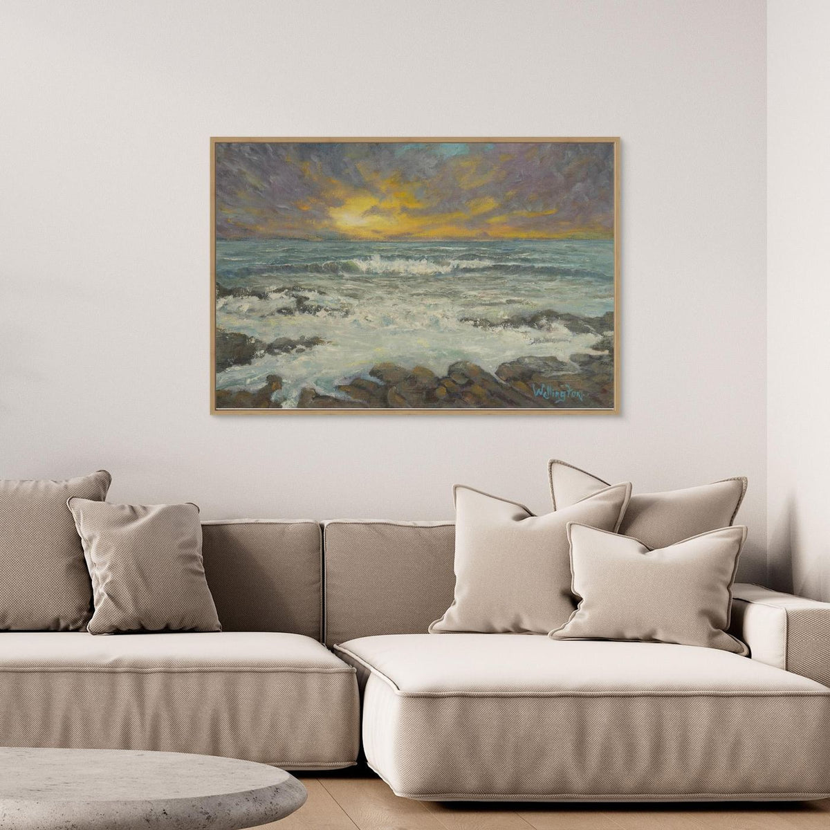 Where the Light Returns – Framed Canvas Seascape Print