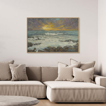 Where the Light Returns – Framed Canvas Seascape Print