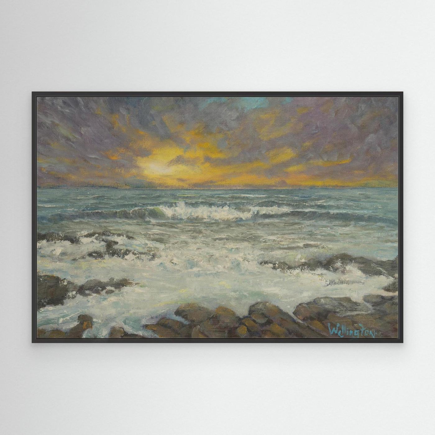 Where the Light Returns – Framed Canvas Seascape Print