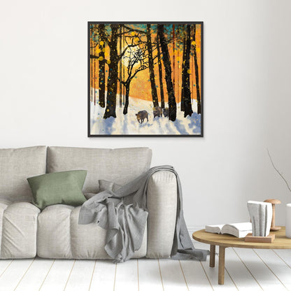 Forest Boars in Snow