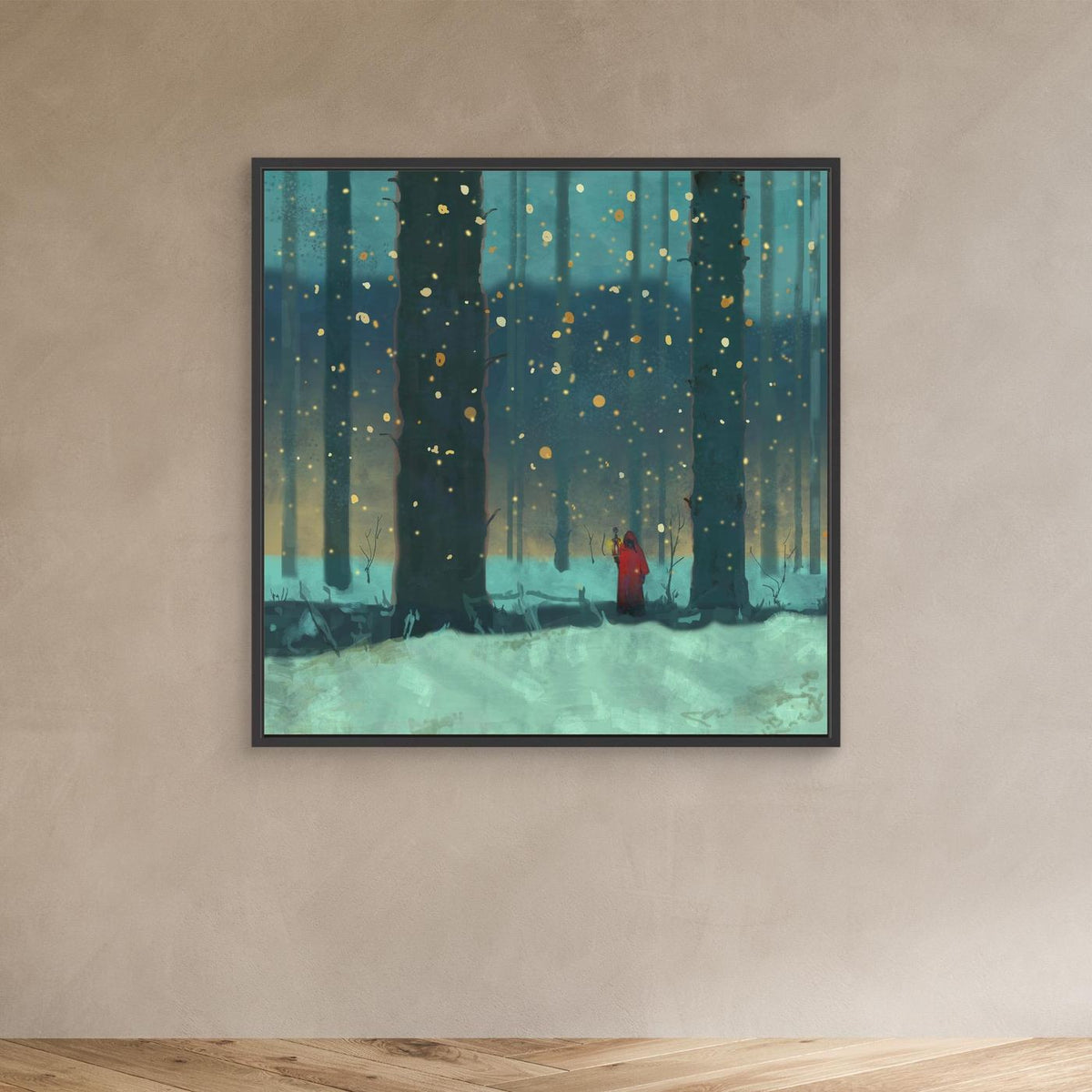 Hermit in the Forest — Framed Canvas Print