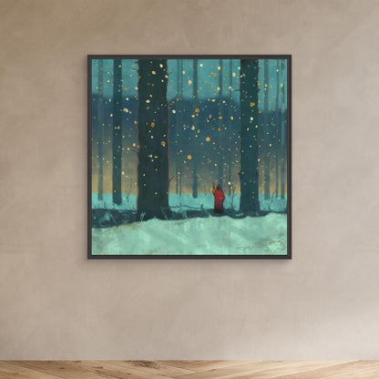 Hermit in the Forest — Framed Canvas Print