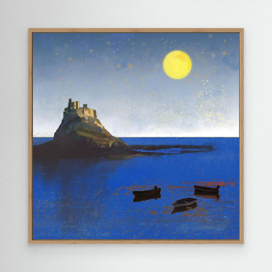 Holy Isle, Lindisfarne Framed Canvas Print