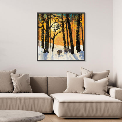 Forest Boars in Snow