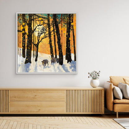 Forest Boars in Snow