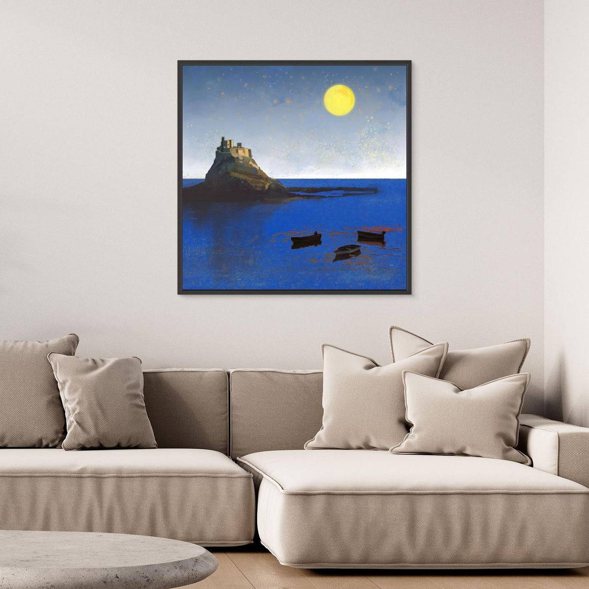 Holy Isle, Lindisfarne Framed Canvas Print