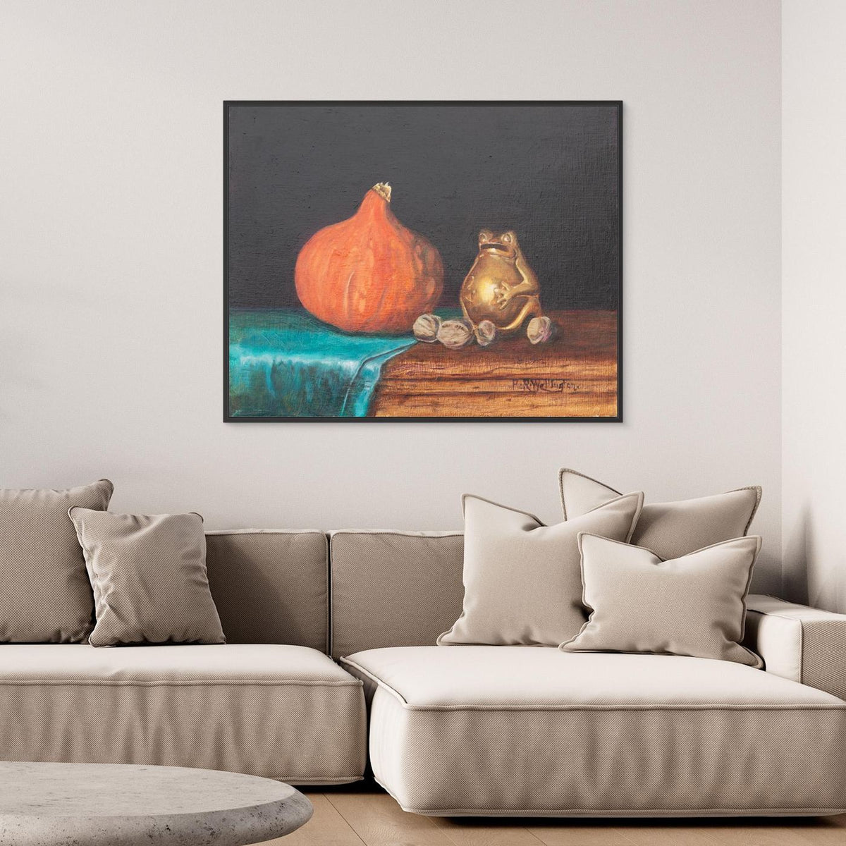 Froggy — Framed Canvas Print