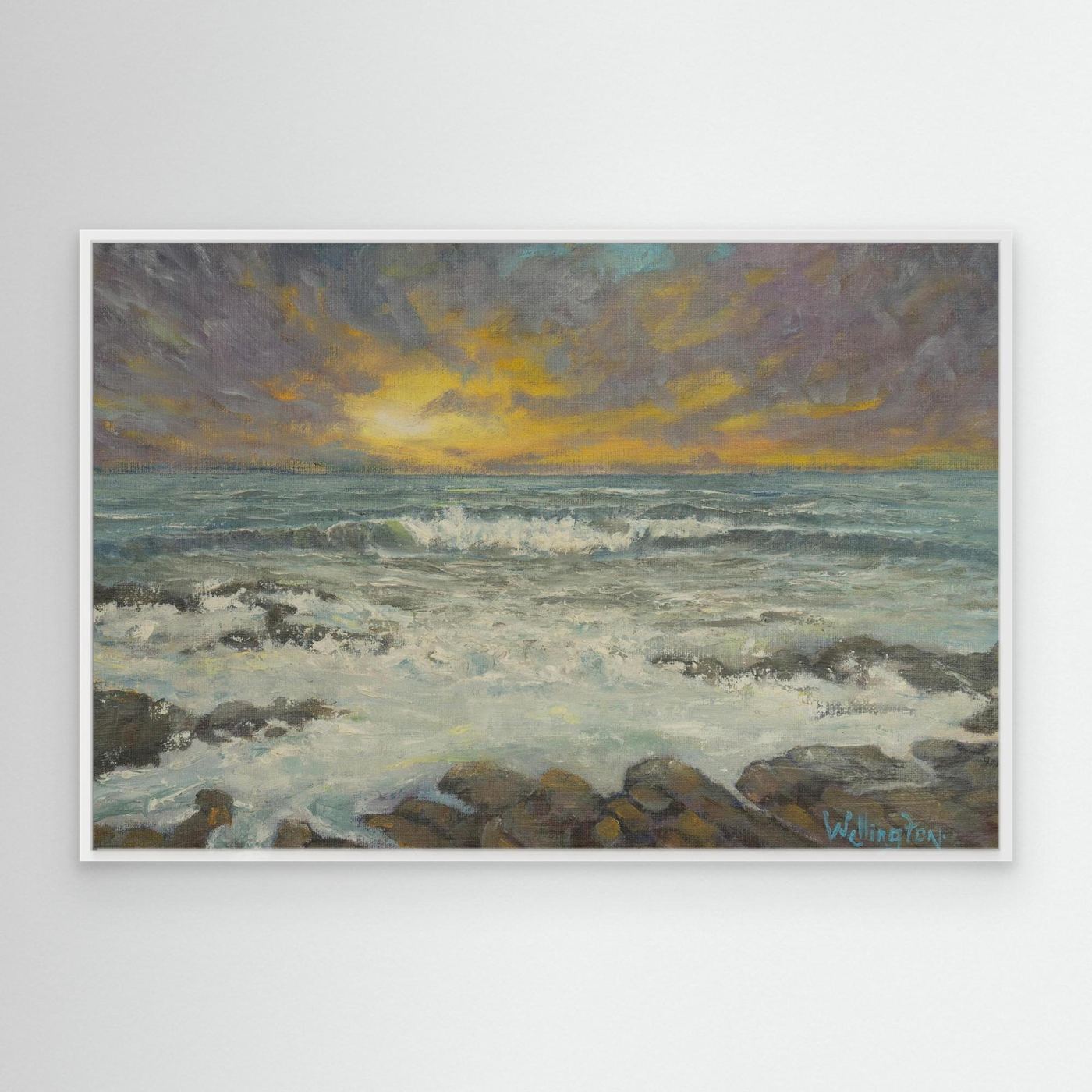 Where the Light Returns – Framed Canvas Seascape Print