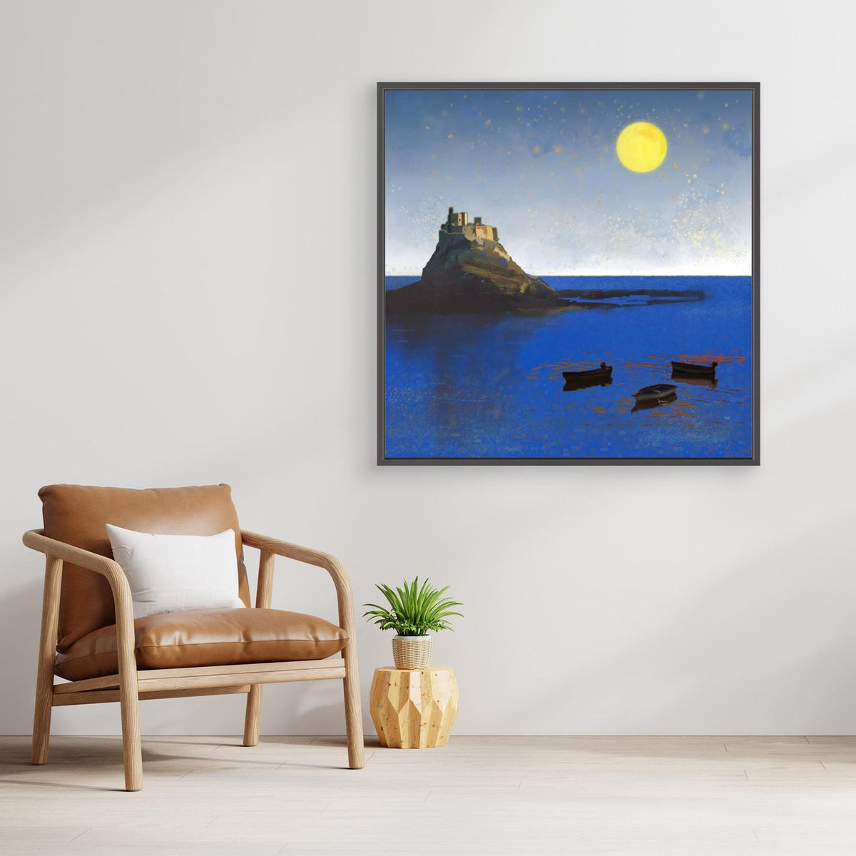 Holy Isle, Lindisfarne Framed Canvas Print