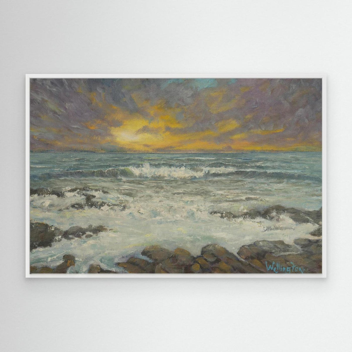 Where the Light Returns – Framed Canvas Seascape Print