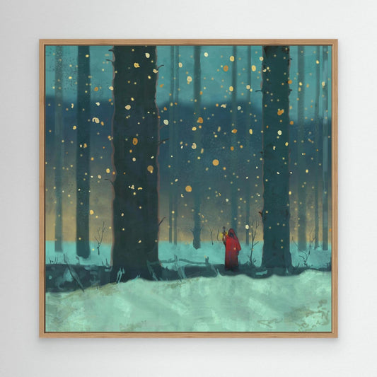 Hermit in the Forest — Framed Canvas Print