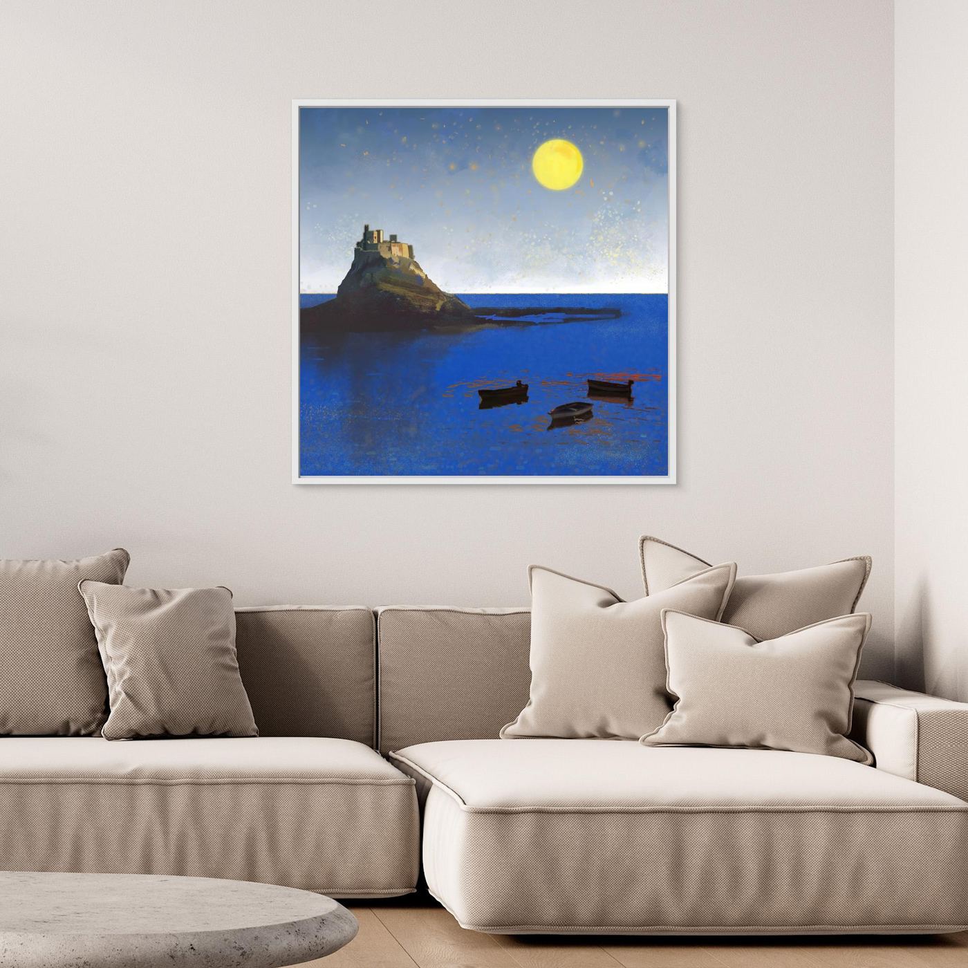 Holy Isle, Lindisfarne Framed Canvas Print