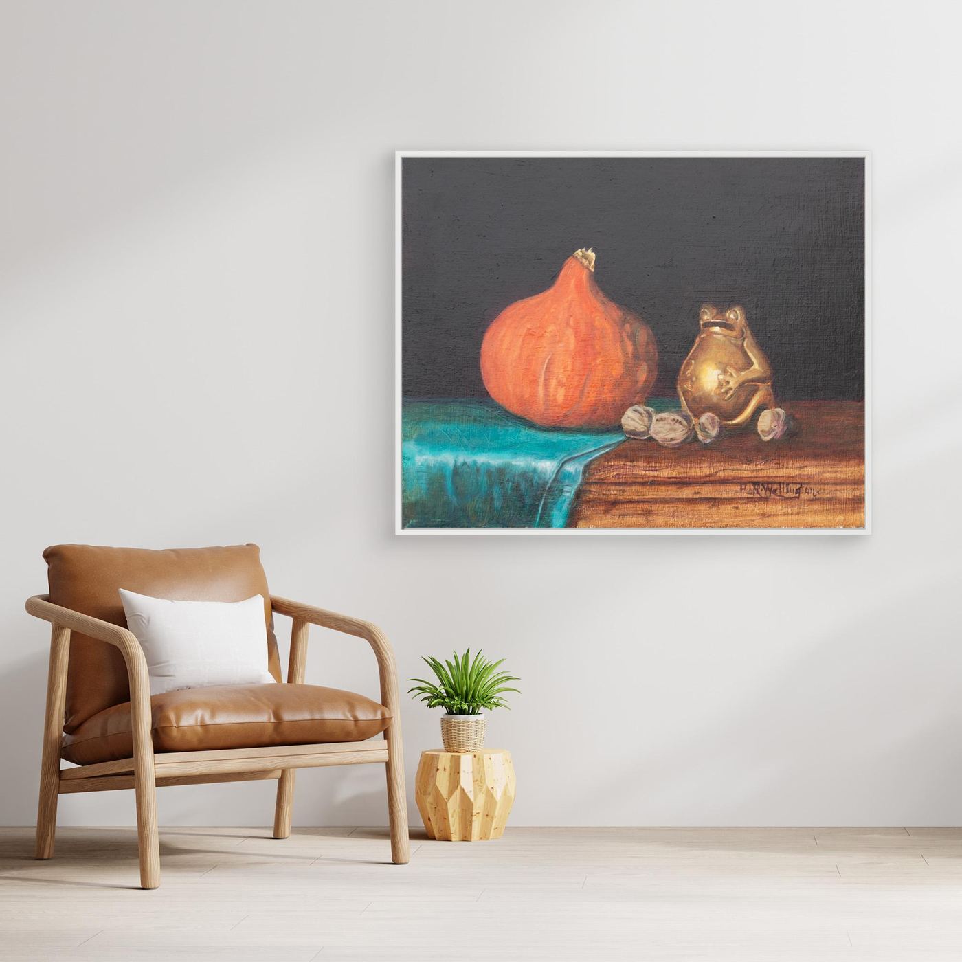 Froggy — Framed Canvas Print
